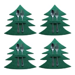 Party Supplies Santa Claus Xmas Tree Snowflake Table Decorations Tableware Organizer Christmas Knife Fork Holder Cutlery Bag