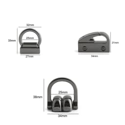 10/50/100PCS Metal Bag Side Hanger Square Ring For Handbag Strap Side Carabiner Clip Hook Chain Connector Buckle Accessories