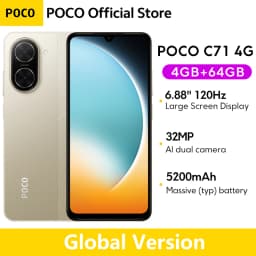 Global Version POCO C71 Smartphone UNISOC T7250 Processor Immersive 6.88" Display 32MP Al Dual Camera 15W Charging 5200mAh