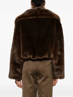 Women's Faux Fur Coat Short Plush Drawstring Deep Brown Winter Jacket Warm Thick Luxe Elegant Chic Fashion Outerwear