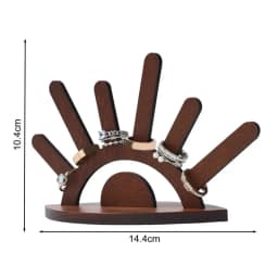 Creative Wooden Ring Holder Eye Shape Ring Display Rack With 6 Ring Posts Jewelry Display Stand Home Decor Organizer