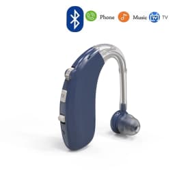 Rechargeable Bluetooth Hearing Aid for Seniors Adults Digital 16 Channel BTE Hearing Aids with Noise Cancelling