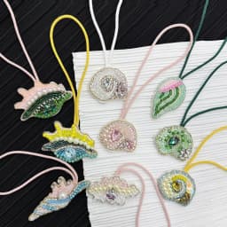 3D Beaded Patch Sequin Rhinestones Pearl Conch Cloth Patch Pendant Lanyard Decorative DIY for Bag Keychain Beading Applique