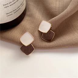 Korean Geometric Square Drop Dangle Earrings For Women Enamel Fashion Modern Earring Female Vintage Jewelry Trendy Brincos