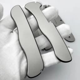 1Pair Titanium Alloy Handle Scales for 111MM Swiss Army Knife Patch with Slots for Toothpick Tweezers Modification Accessories