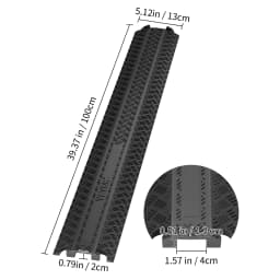 SucceBuy Drop Over Cable Cover Ramp 2,000 lbs/axle Load Capacity Heavy Duty TPR Cable Hose Protector Ramp for Indoor Outdoor Use