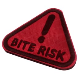 Warning Patch Pet Dog Bite Risk Embroidery K9 Service Dog Vest Helmet Uniform Accessory Hook Loop Emblem Badge
