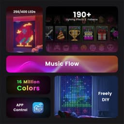 Smart Curtain Lights Curtain String Lights Waterproof DIY Color Pattern Text Music Sync for Xmas Indoor Outdoor Backdrop Decor