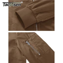 TACVASEN Mens Spring Fall Thin Daily Jackets Lightweight Casual Windproof Zip Pockets Coats Biker Outwear Outdoor Male