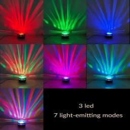 7-Color Wave Projector Light, USB Powered with Remote, Creates Calming Ambient Lighting for Bedroom, Home Theater Ceiling Decor