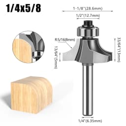 1pc 1/4" 1/2" Shank Woodworking Round Router Bit Woodworking Milling Cutter Slotting Tool Trimming Machine Router Bit