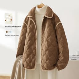 High-End Women's Casual Loose Cotton Jacket Quilted Lightweight Shirt Style Autumn Winter New Arrival Elegant Commute Style