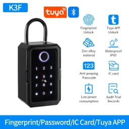 Waterproof Key Safe Box Fingerprint Storage Secret Key Safety Box Support Tuya App TTlock Bluetooth to WiFi Hub Unlock Padlock