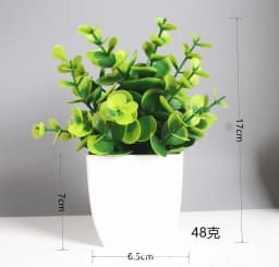 Wholesale OEM/ODM Artificial Mini Potted Plants Fake Sprayed Eucalyptus Plant in Pots House Plants for Home Office