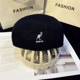 Woolen woolen hat, simple solid color, artist's hat, unisex, spring and autumn, winter woolen, gold embroidered beret Caps
