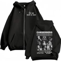 Canserbero All We Need Is Love Muerte Vida Merch Zipper Hoodie Men's Fashion Hip Hop Zip Up Sweatshirts Casual Fleece Pullovers