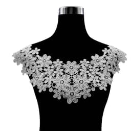 Lace Floral Embroidery Fabric Fake Collar for Needlework White Embroidery Lace Fabric Applique DIY Dress Sewing Supplies Craft