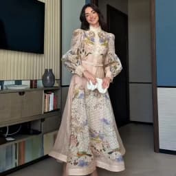 Printed Women's Maxi Dresses O-neck Big Swing Oversized Dress Irregular Hem Dresses Bohemian Female Robes Loose Partywear New