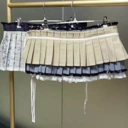 Real Photo Autumn 2025 Two Side Wear Denim Pleated Waistband Skirt Women's Short Adjustable Y2K Skirts Korean Popular Clothes