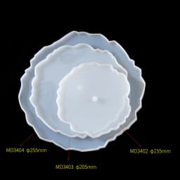 Silicone Round Tray Fruit Plate Mold Handcrafted Mirror Resin Mold Crystal Table Plate Decoration Silicone Mold For Resin