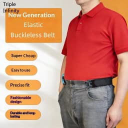 2026 Convenient Invisible Belt Without Buckle Black Elastic Waist Belts With Metal Hook Outdoor Work Pants Belt Stretch