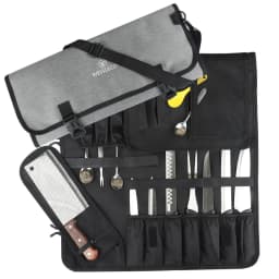 WESSLECO Chef Knife Bag Roll Carry Case Kitchen Cooking Portable Durable Storage Pockets