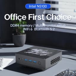 SZBOX Mini PC Intel N5100 Dual DDR4 M.2 2280 NVMe SSD WiFi6 BT5.2 RJ45 Windows 11 Mini Computer