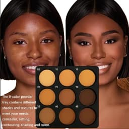 9-Color Waterproof Contour Concealer Matte Palette Medium to Deep Shades 3D Sculpting Oil Control Long Lasting Wear Makeup