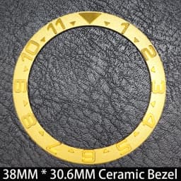 Sloping 38mm * 30.6mm Ceramic/Aluminum Blue Luminous Bezel GMT and Diving Watch Insert Fit for 40mm Watch Case Replacement Watch