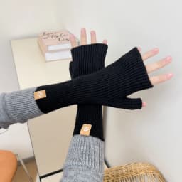 Women's Solid Color Knitted Warm Gloves Simple Outdoor Riding Half Finger Stretch Gloves Touch Screen Open Finger Winter Mittens