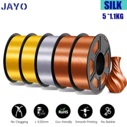 JAYO Filament PLA Plus Silk 5 Rolls 3D Printer Filament 1.75mm 1kg No Bubble 3D Printer Materials for FDM 3D Printing Materials