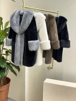 Winter coat women's loose large size medium and long large fur collar boutique warm imitation fur mink hair