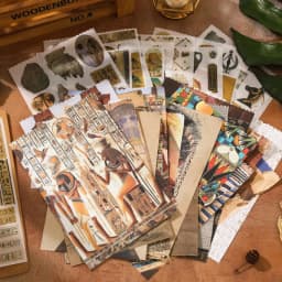 50pcs Ancient Egypt Maerial Pack with Stickers and Material Paper Craft Scrapbooking Junk Journal Decorative Stickers
