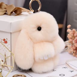 Fluffy Rabbit Pompon Bunny Keychain For Women Bag Car Key Chain Cute Rabbit Key Ring On Bag Car Trinket Pendant Gift