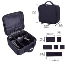 Makeup Bag Train Case Makeup Cosmetic Bag Organizer Portable Artist Storage Bag With Adjustable Dividers Makeup Brush Case