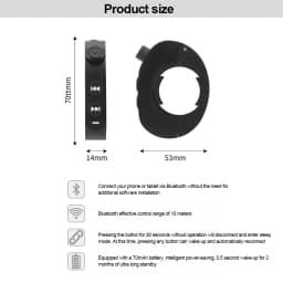 V5.3 Wireless Handlebar Remote Controller Motorcycle Helmet Headset Remote Buttons Handsfree Voice Assistant Kit Waterproof