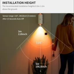 Magnetic LED Motion Sensor Wall Light USB Rechargeable Night Lights Up and Down Lighting for Living Room Bedroom Corridor