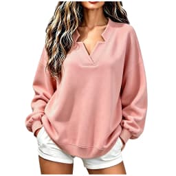 Womens Casual Long Sleeve Tee Shirts Crew Neck Sweatshirts Pullover Tops For Women Lady Zip up Hoodie