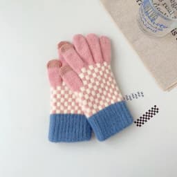 Winter Women Keep Warm Touch Screen Knitted Woolen Gloves Cute Lovely Fashion Lattice Thickened High Quality Cold Protection