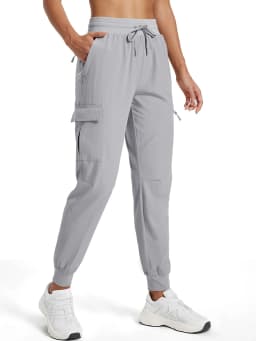 TACVASEN Women's Quick Dry Waterproof Cargo Pants Lightweight UPF 50 Athletic Jogger Pants Travel Hiking Pants Velcro Pockets
