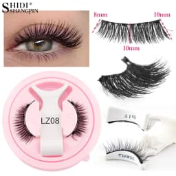 Reusable Magnetic Eyelashes 1 Pair Natural Curly Fluffy Magnetic False Eyelashes No Glue Needed Lashes Makeup with Tweezer Set
