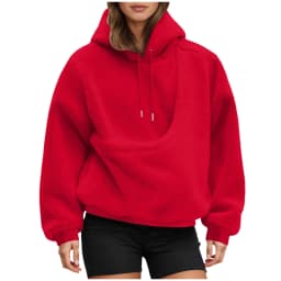 Unisex Fall And Winter Casual Fleece Solid Color Pet Pocket Hooded Sweatshirt Funny Pullover Sleep Tunics Women
