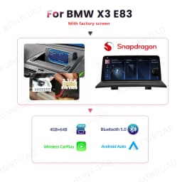 BONROAD 8+128GB Multimedia Automotive Display Touch Screen Car Radio Android Auto CarPlay For BMW X3 E83 Headunit GPS Navigation