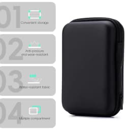 DATA FROG 6 IN 1 Protective Set for R36S Game Console Carrying Case with Tempered Glass Screen Protector Full Kit