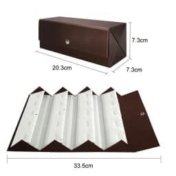 Portable Foldable Jewelry Storage Box Black Leather Outer and White Leather Inner Jewelry Box Rings Necklace Pendant Container