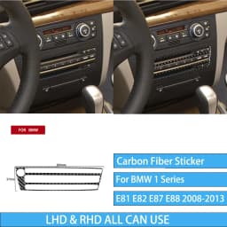 For BMW E81 E82 E87 E88 1 Series Interior Accessories 2008-2013 Gear Shift Knob Dashboard AC Outlet Carbon Fiber Cover Stickers