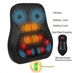 Electric Cervical Massager Waist Back Shoulder Neck Kneading Heated Deep Muscle Car and Home Use Massage Pillow Gift for Elders