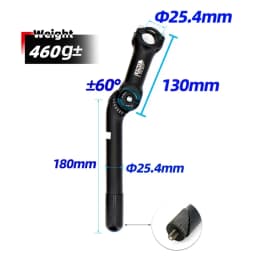 UNO Adjustable Bike Quill Stem 60 Degree Handlebar Stem Riser City Bicycle Front Fork Stem With Quill 25.4 X180mm Stem Extender