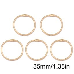 5Pcs Alloy Binder Rings Set Assorted Sizes Gold Color Loose Leaf Rings Multipurpose Book Rings for Office School DIY Crafts