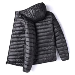 Lightweight down Cotton Jacket Men's Stand Collar Short Style mid Youth Thin Convenient Large Size Hooded Spring Autumn Wear